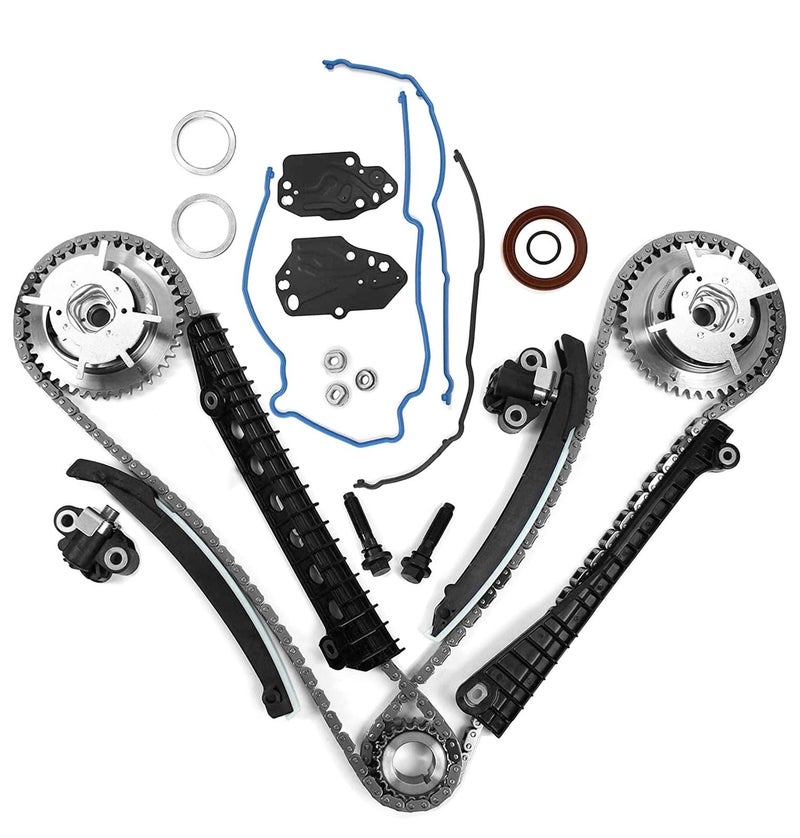 Surwit Camshaft Drive Variable Camshaft Timing Kit 3R2Z-6A257-DA for F'-ord Expedition F'150 F250 F350 Lincoln Mark LT Navigator 5.4L 3V Triton 2004-2013, with Phasers Sprockets Tensioners Guides Chains - Image 1